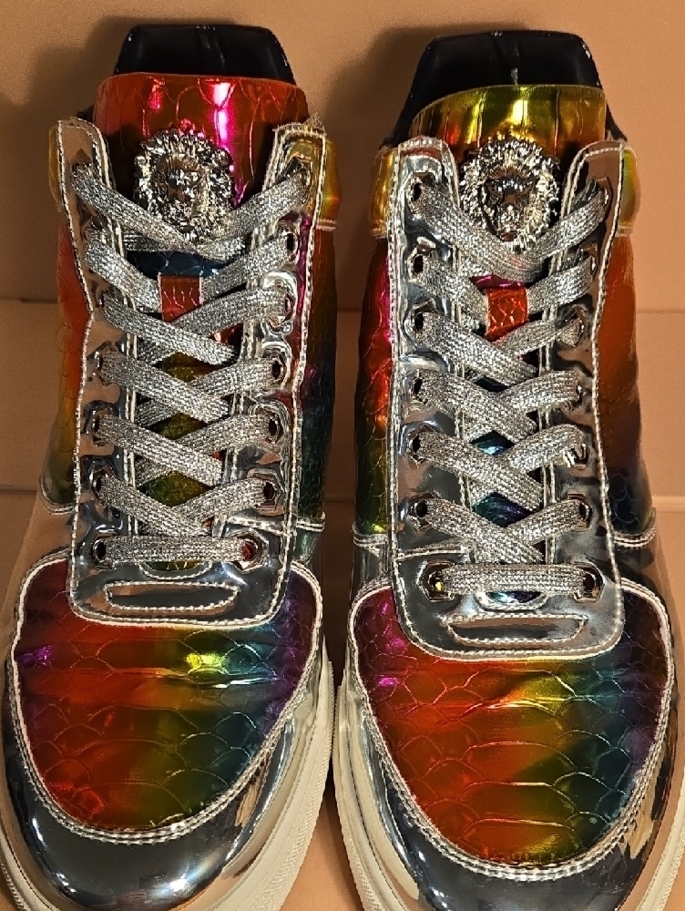 F-I2384 Multi Color Lace up High top Sneaker Encore by Fiesso - Picture 10 of 13